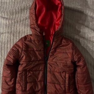 Dip Red and Black Checkered Kids Puffer Jacket Size 12-18 mo